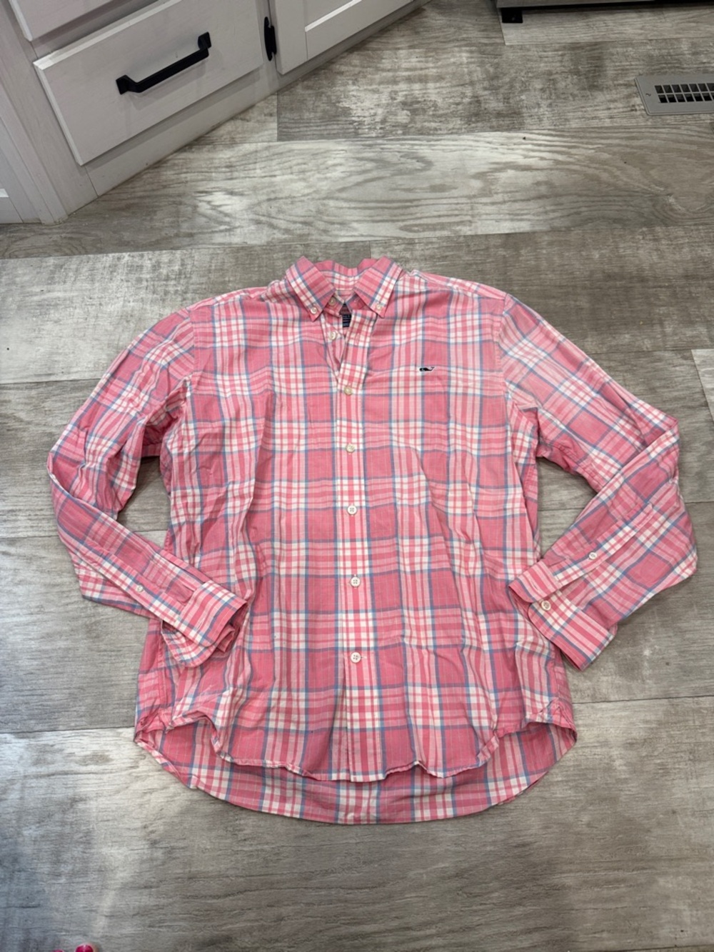 Vineyard Vines Pink Plaid Long-Sleeve Button-Down Shirt